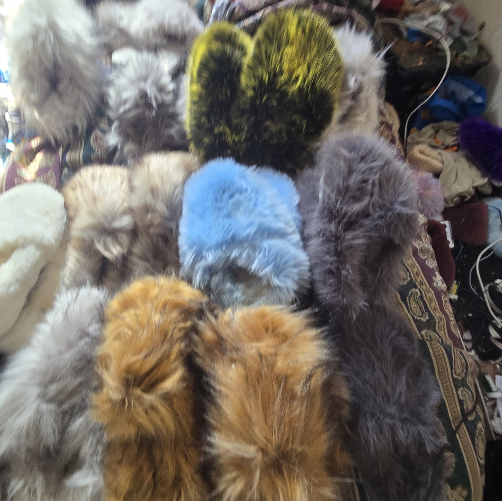 Colorful Faux Fur Slippers
